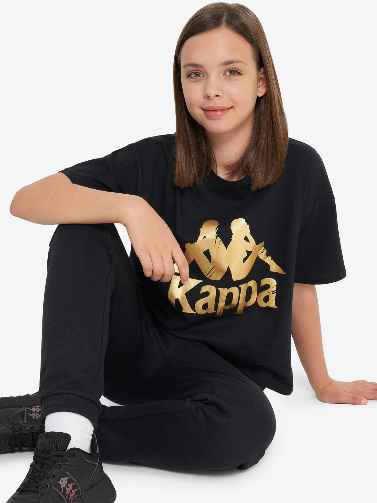 Футболка для дівчаток 134207KAP-99 Kappa 146-152 Чорний — фото 5