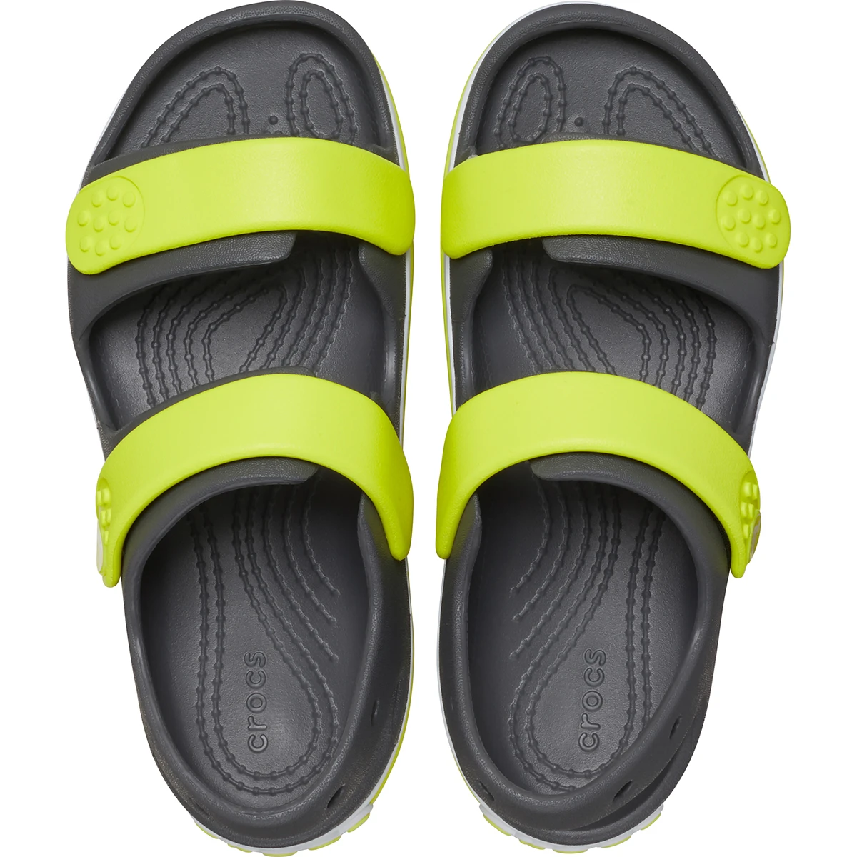 Сандалі дитячі Crocband Cruiser Sandal T Sdt 209424-1NJ-Slate Grey/Acidity CROCS C10 (27-28) Темно-сірий — фото 5