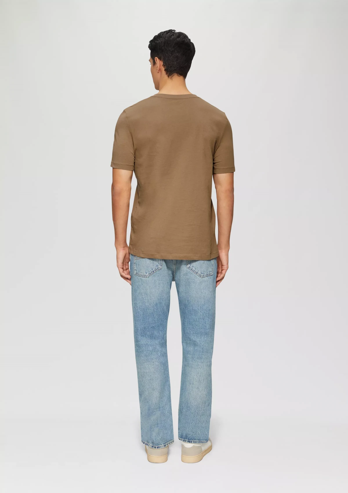 Футболка T-shirt à logo imprimé 2139909.84D1 s.Oliver L Коричневий — фото 3