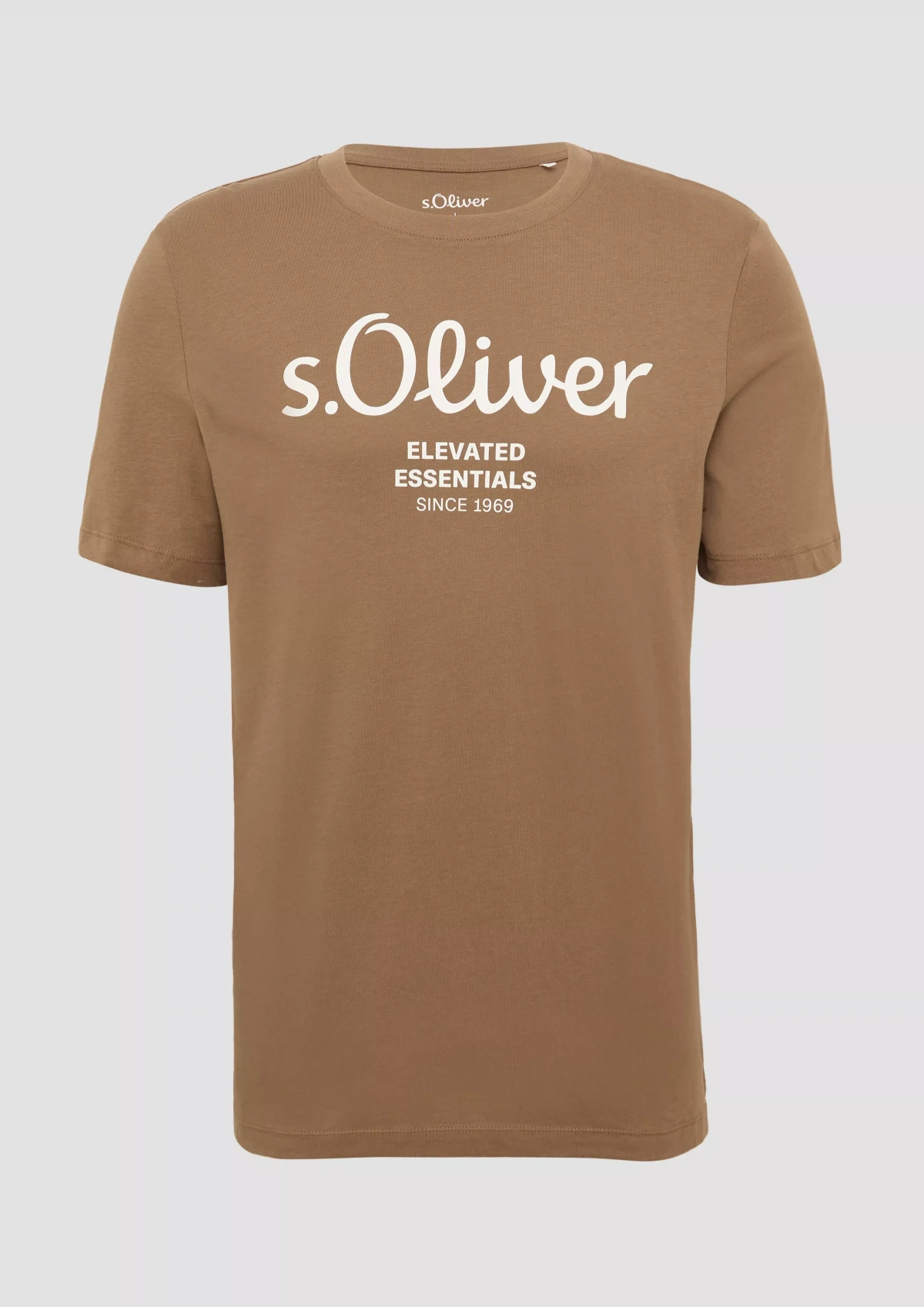 Футболка T-shirt à logo imprimé 2139909.84D1 s.Oliver L Коричневий — фото 6
