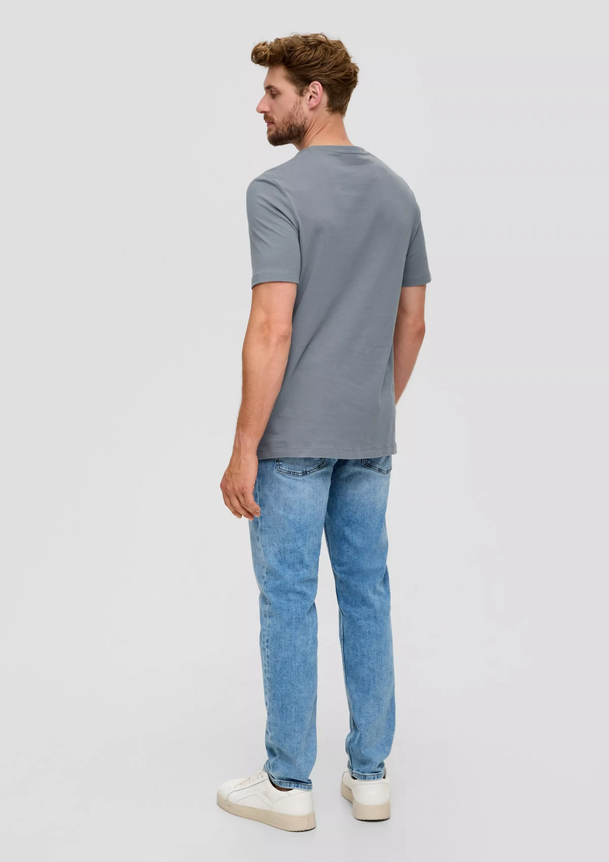 Футболка T-shirt à logo imprimé 2139909.95D1 s.Oliver L Сірий — фото 3