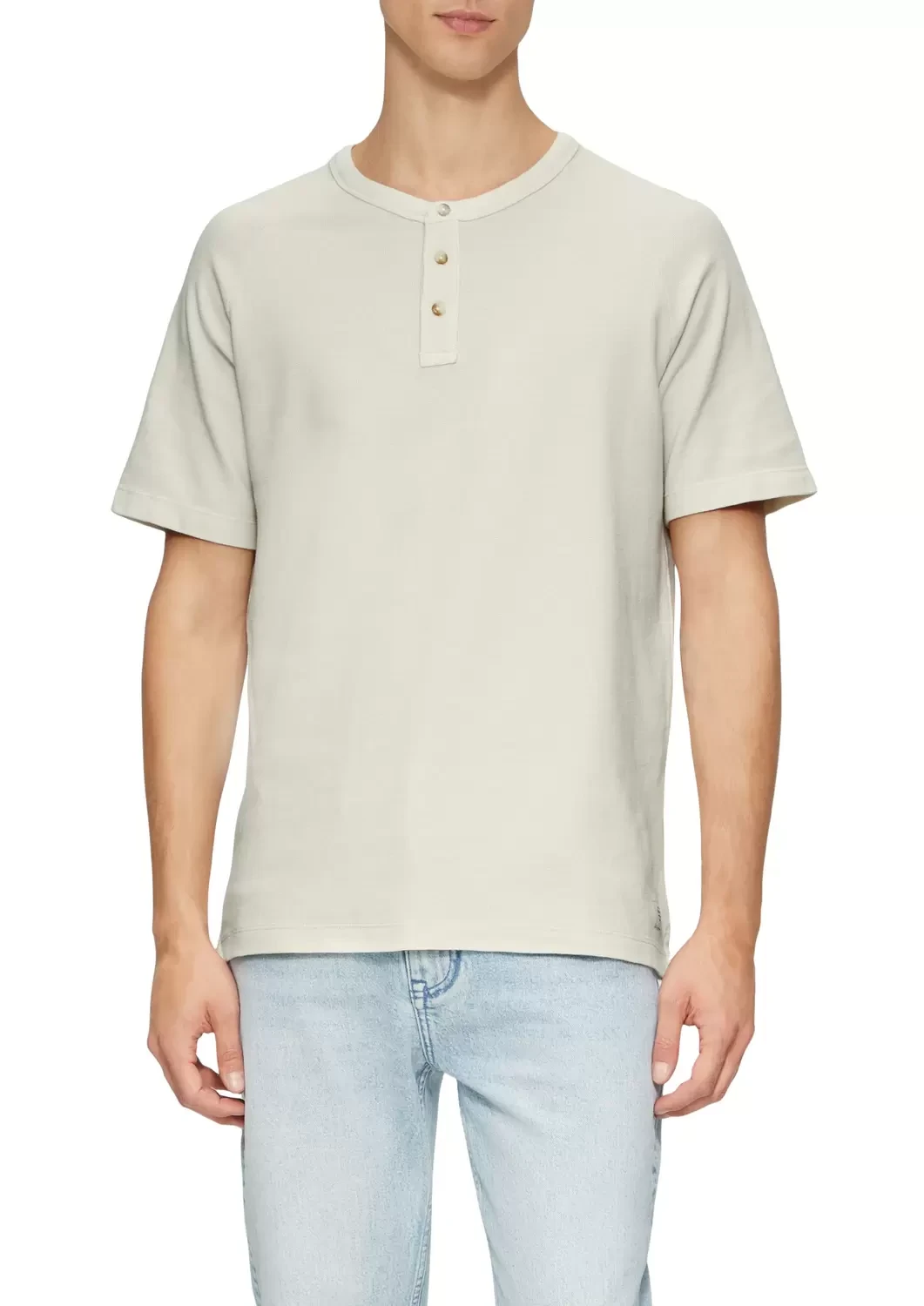 Футболка Waffle Henley Neck T-Shirt 2161840-0330 s.Oliver L Білий — фото 2