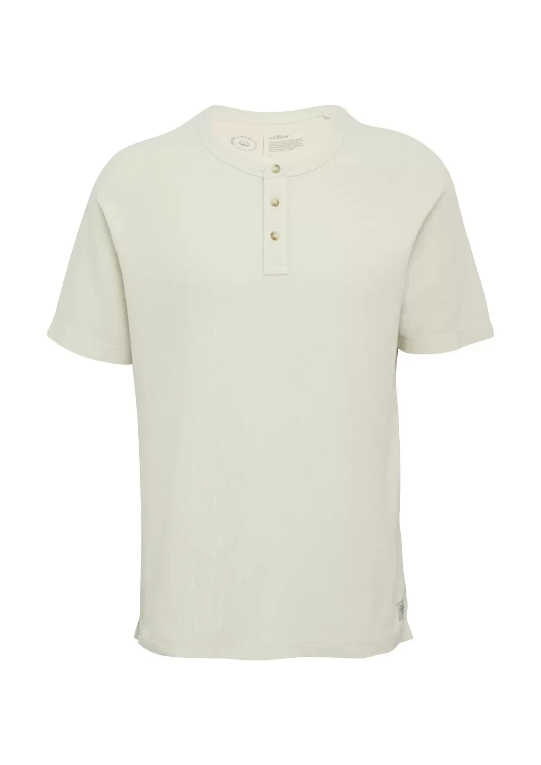 Футболка Waffle Henley Neck T-Shirt 2161840-0330 s.Oliver L Білий — фото 5
