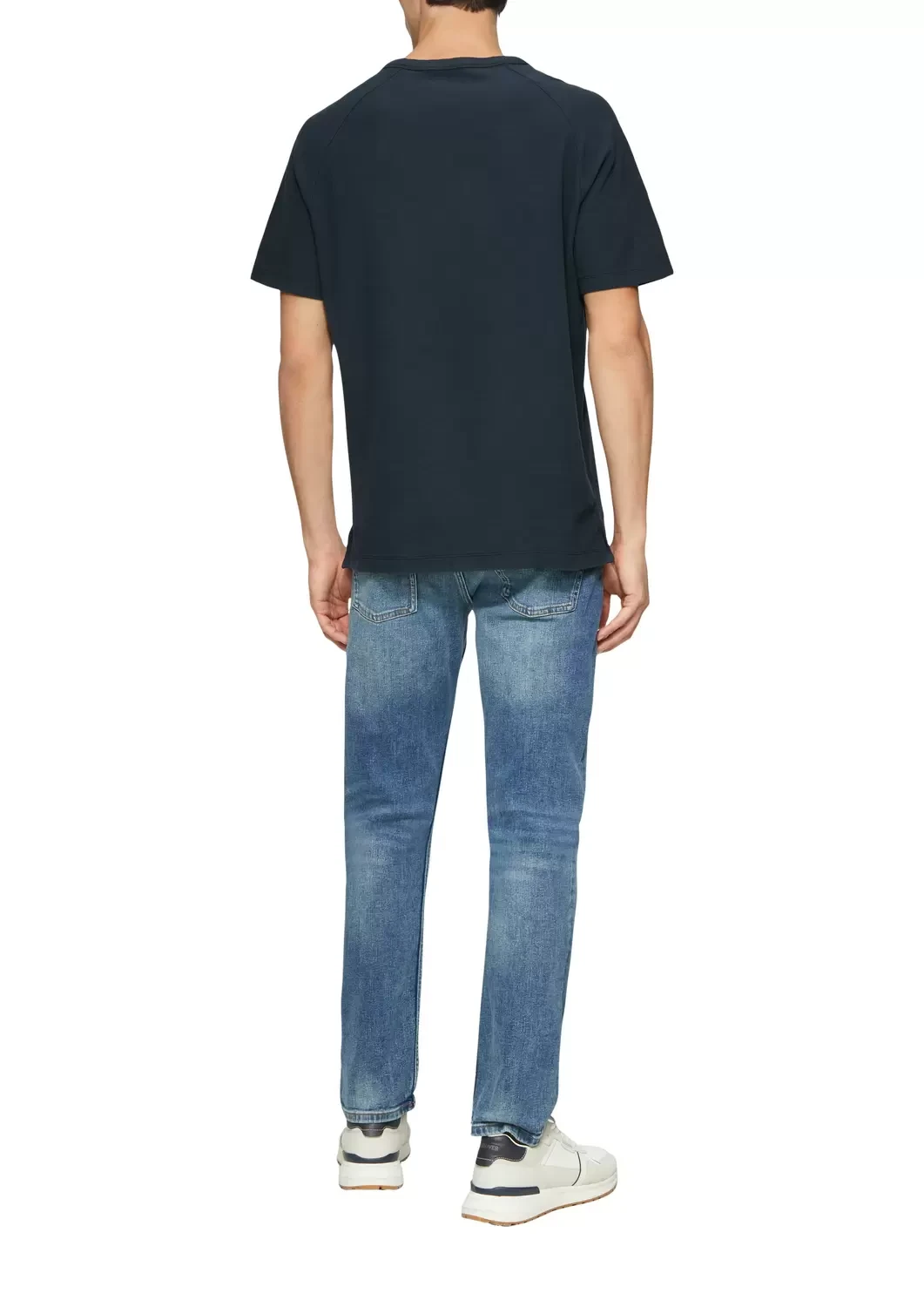 Футболка Waffle Henley Neck T-Shirt 2161840-5852 s.Oliver L Темно-синій — фото 3