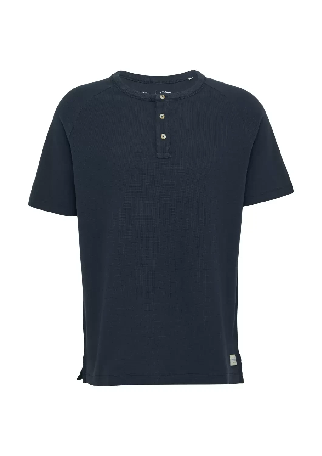 Футболка Waffle Henley Neck T-Shirt 2161840-5852 s.Oliver L Темно-синій — фото 5