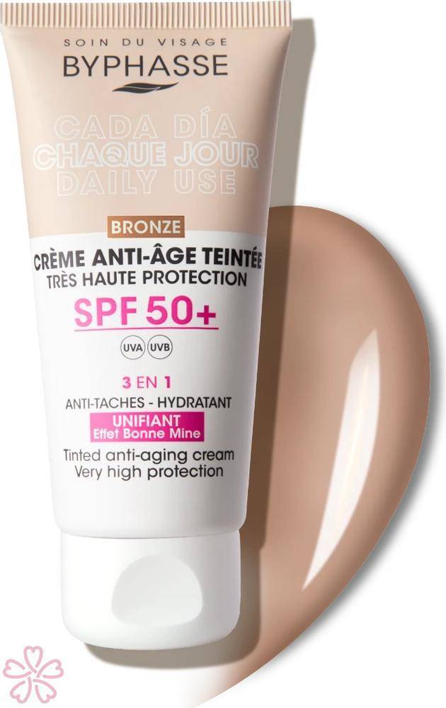 Крем Byphasse Anti-Aging Facial Cream SPF 50+ 50 мл Bronze — фото 2