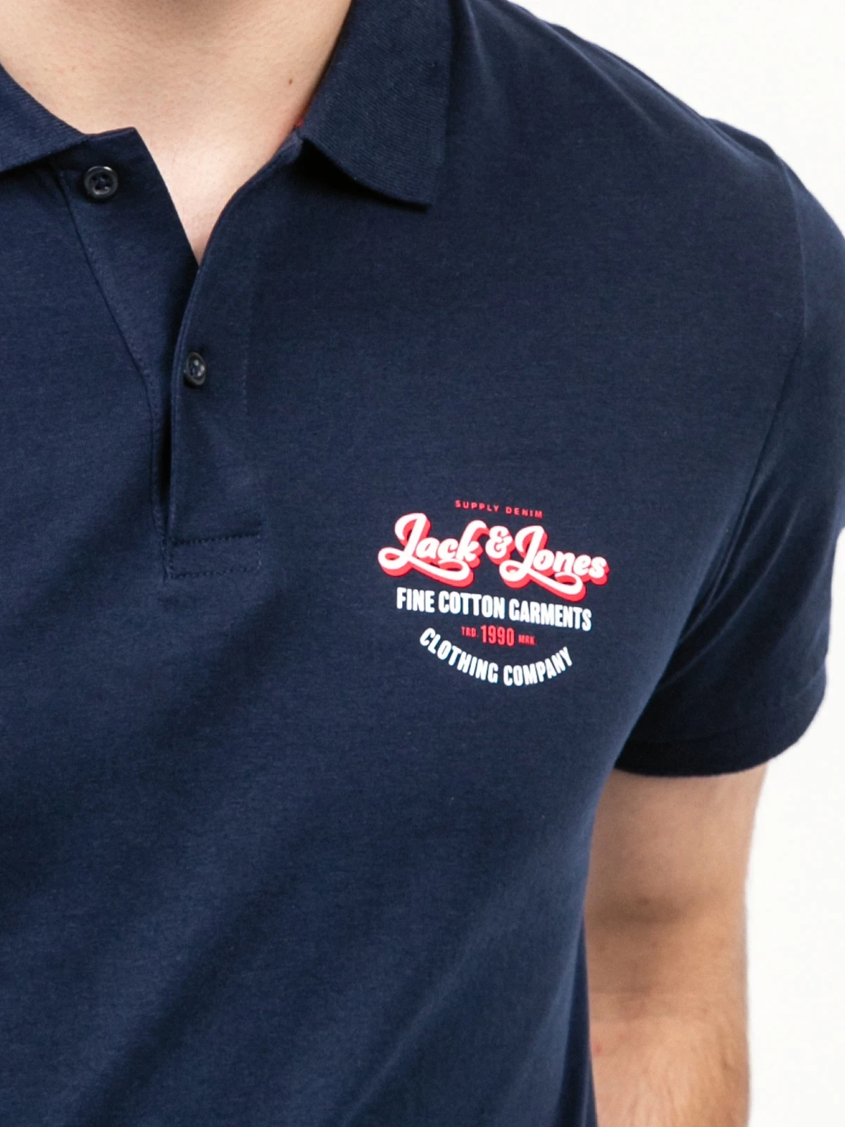 Поло JJANDY POLO SS 12223714-Navy Blazer-Print:SMALL scale Jack & Jones M Темно-синій — фото 5