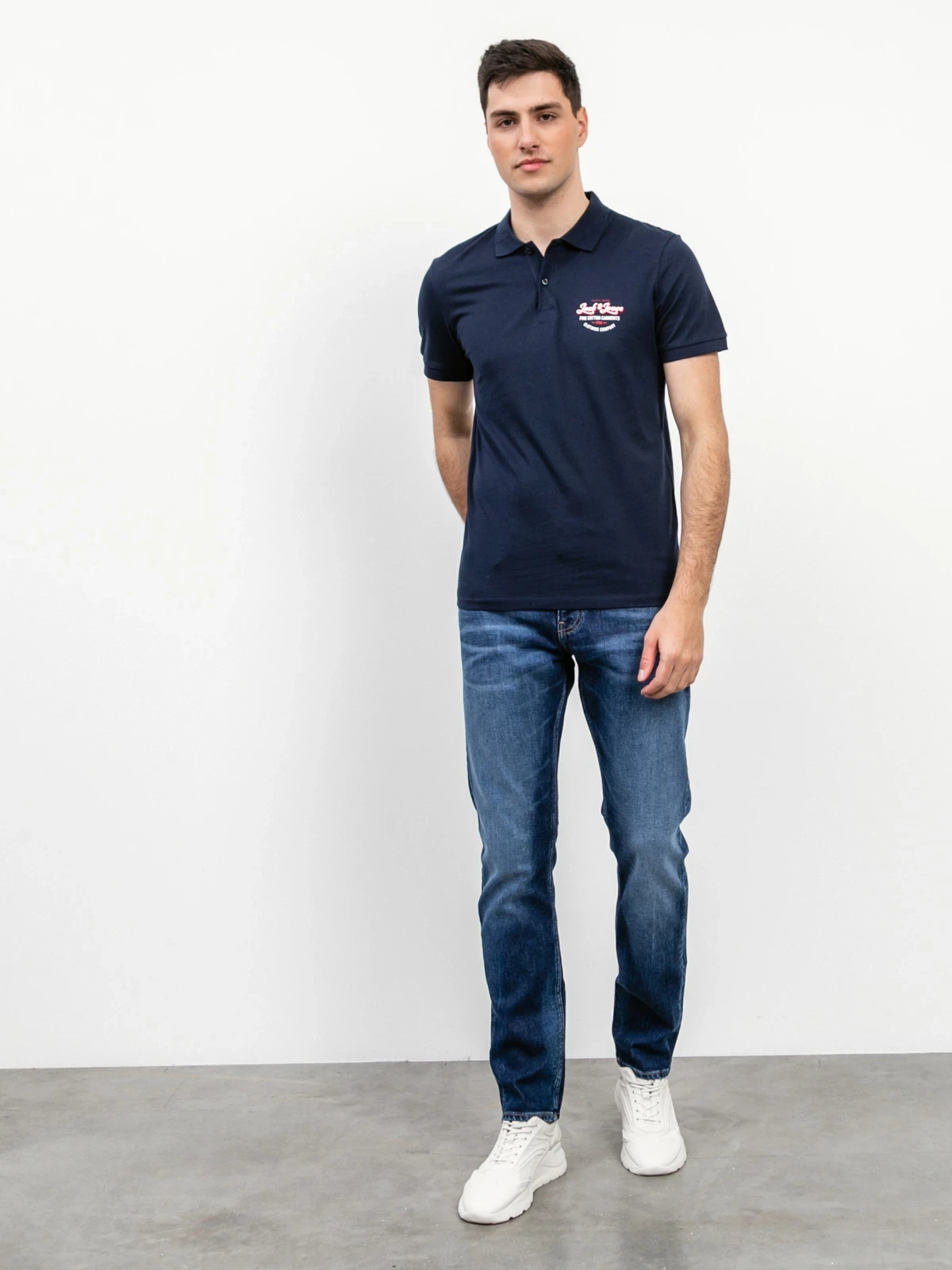 Поло JJANDY POLO SS 12223714-Navy Blazer-Print:SMALL scale Jack & Jones M Темно-синій — фото 6