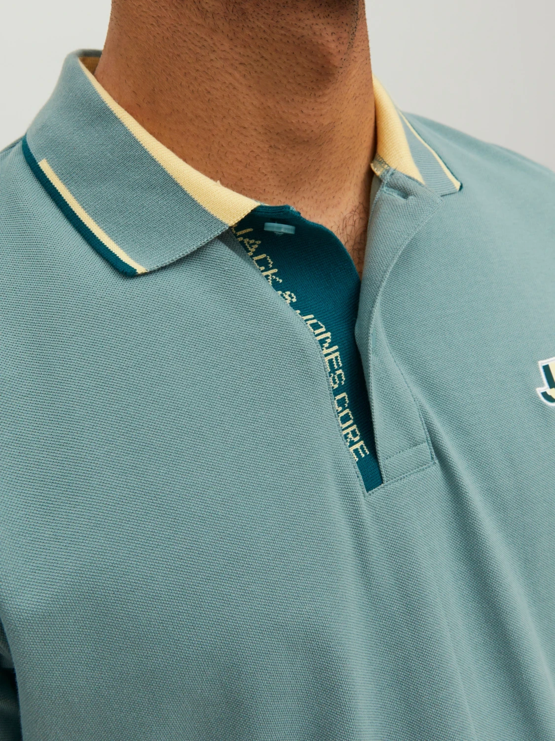 Поло JCOLOGAN POLO SS SS23 SN 12229382-Trellis Jack & Jones M Блакитний — фото 5