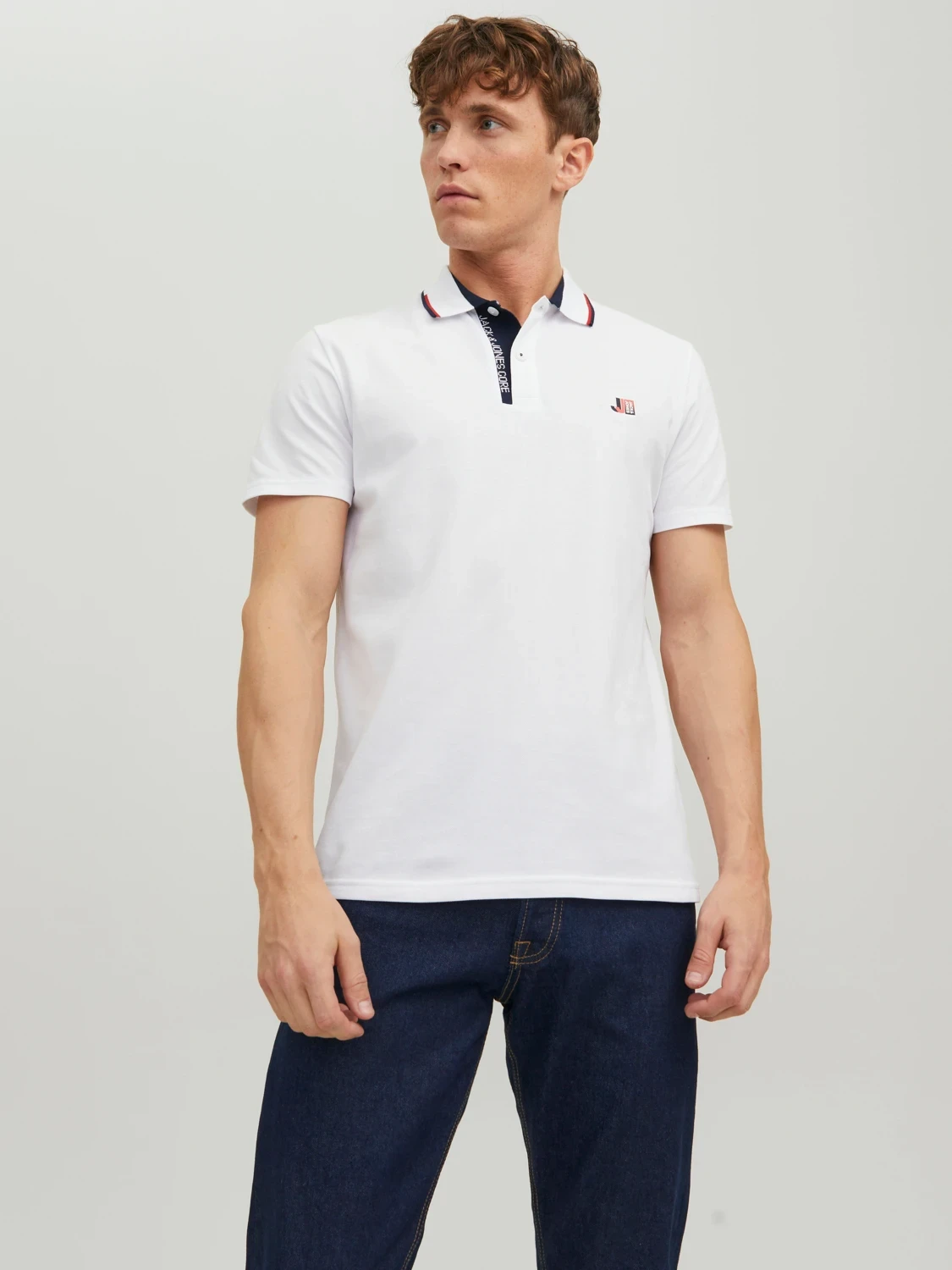 Поло JCOLOGAN POLO SS SS23 SN 12229382-White Jack & Jones XXL Білий — фото 3