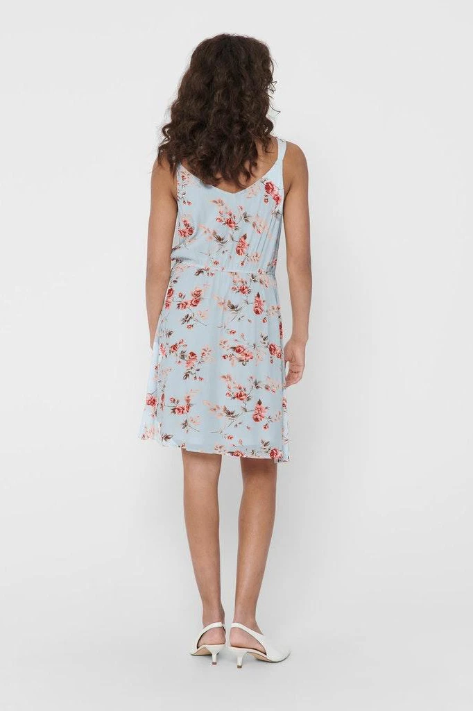 Сукня ONLKARMEN S/L SHORT DRESS AOP WVN NOOS 15157655 Cashmere Blue-ROSE FLOWERS ONLY 34 Блакитний — фото 4