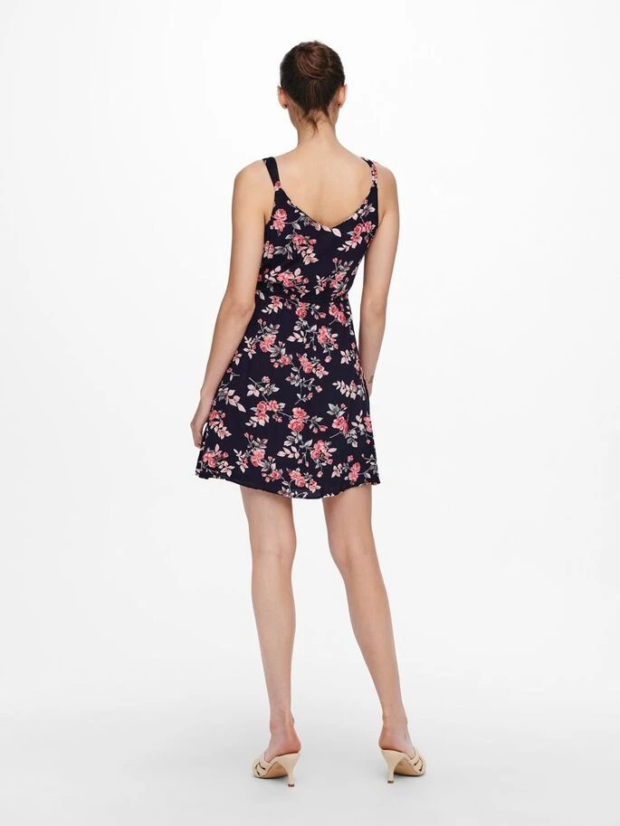 Сукня ONLKARMEN S/L SHORT DRESS AOP WVN NOOS 15157655 Night Sky-ROSE FLOWERS ONLY 34 Темно-синій — фото 5