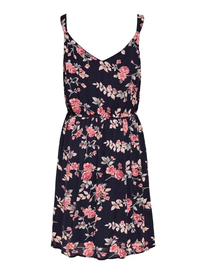 Сукня ONLKARMEN S/L SHORT DRESS AOP WVN NOOS 15157655 Night Sky-ROSE FLOWERS ONLY 34 Темно-синій — фото 7