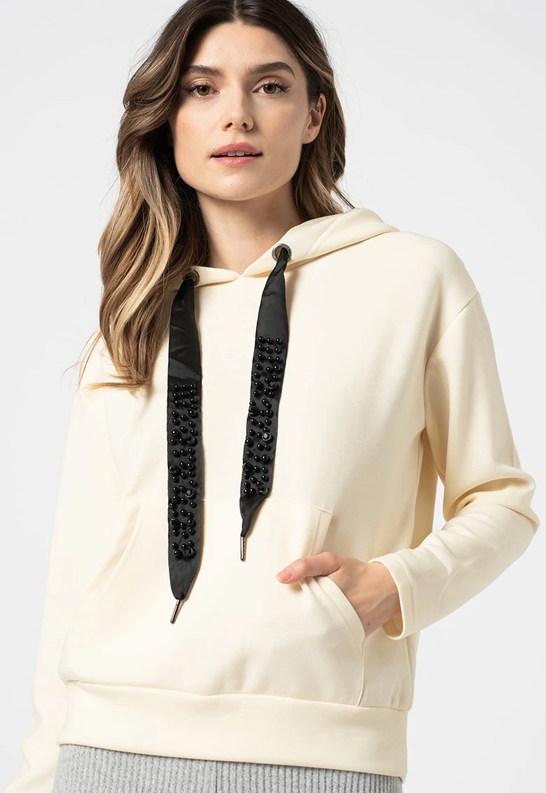 Толстовка ONLFANCY L/S HOOD SWT 15193315-Tofu ONLY XS Бежевий — фото 4