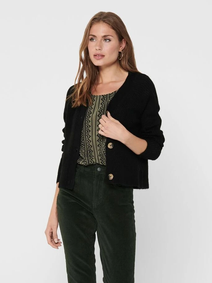 Кардиган ONLCAROL L/S CARDIGAN KNT NOOS 15196734-Black ONLY L Чорний — фото 2