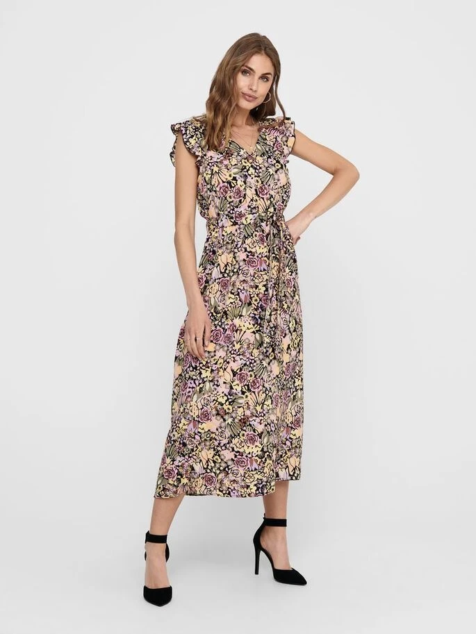 Сукня ONLFAVE S/L MAXI DRES 15213817 Black ONLY 34 Бежевий — фото 3