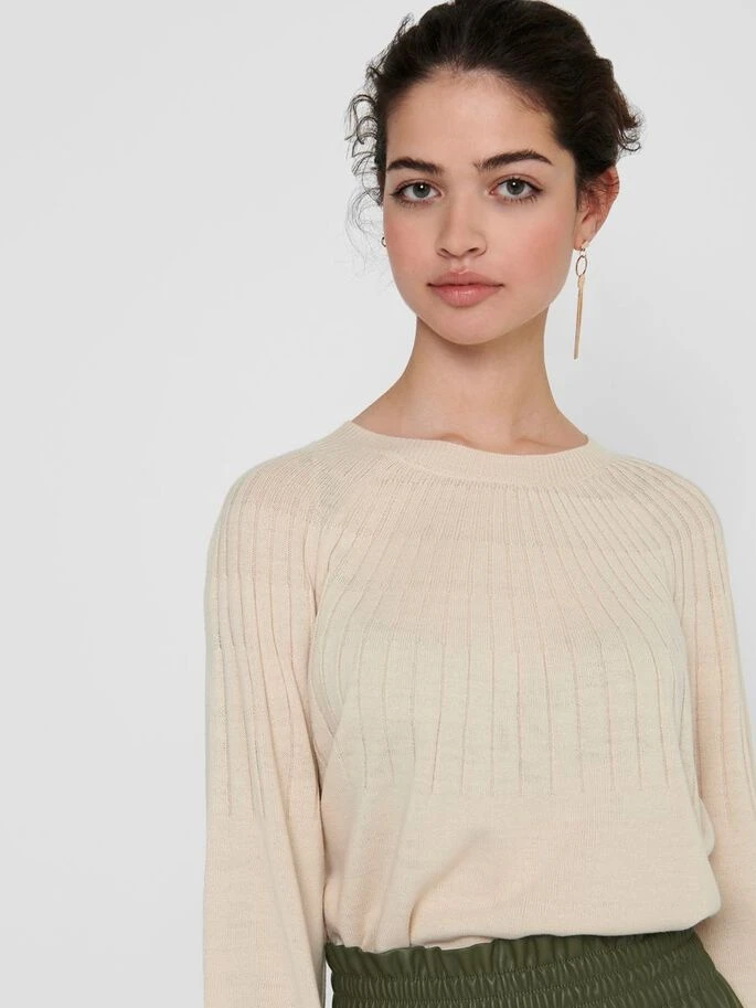 Пуловер ONLAMALIA L/S PULLOVER CC KNT 15219325 Pumice Stone ONLY L Бежевий — фото 6