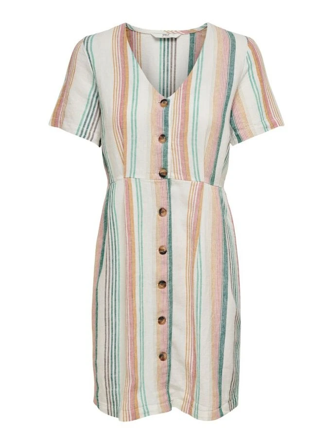 Сукня ONLVIVA-OHIO S/S BUTTON STRIPE DRESS PNT 15226232 Cloud Dancer ONLY L Білий — фото 6