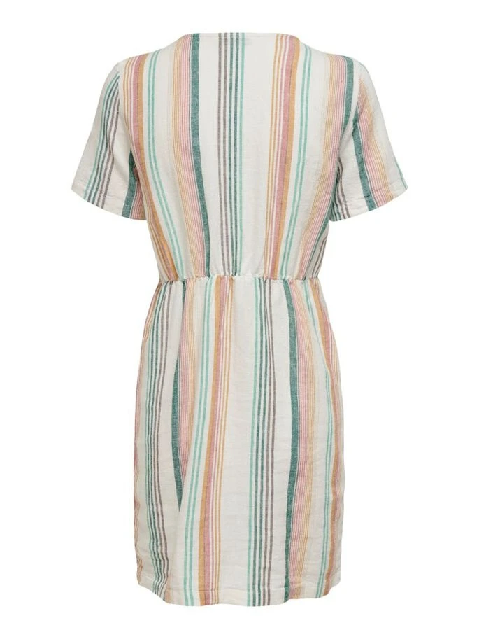 Сукня ONLVIVA-OHIO S/S BUTTON STRIPE DRESS PNT 15226232 Cloud Dancer ONLY L Білий — фото 7
