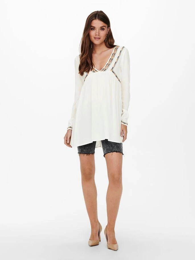 Туніка ONLMYNTE L/S TUNIC WVN 15226378 Cloud Dancer ONLY L Білий — фото 4