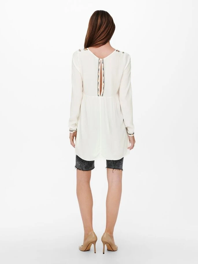 Туніка ONLMYNTE L/S TUNIC WVN 15226378 Cloud Dancer ONLY L Білий — фото 5