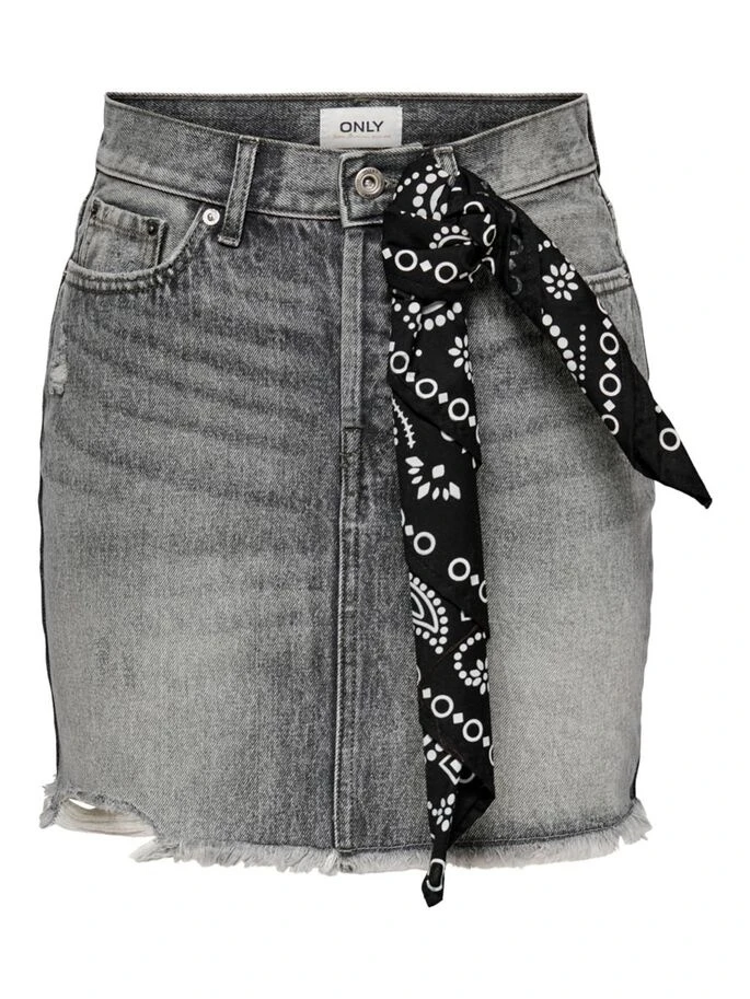 Джинсова спідниця ONLFINE HW LIFE DNM JNS SKIRT ADD 15227070 Grey Denim ONLY L Темно-сірий — фото 2