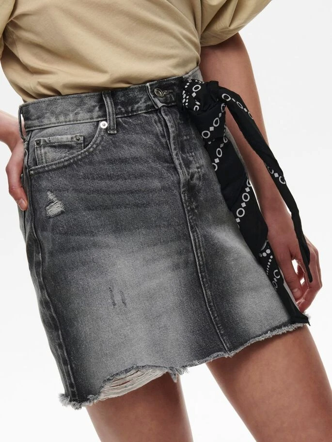 Джинсова спідниця ONLFINE HW LIFE DNM JNS SKIRT ADD 15227070 Grey Denim ONLY L Темно-сірий — фото 5