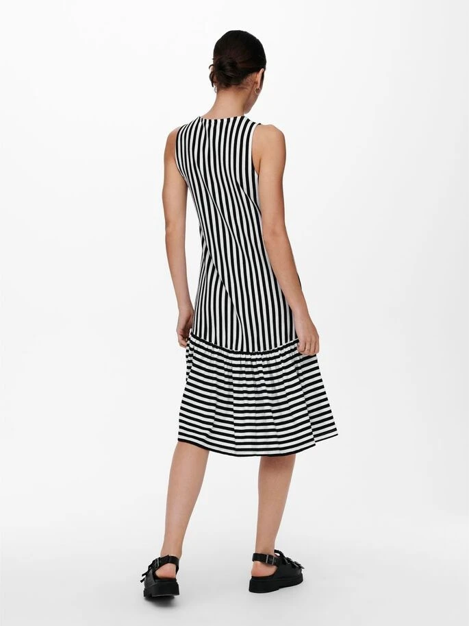 Сукня ONLFIONA LIFE S/L DRESS JRS 15230776 Bright White-BLACK ONLY L Чорний — фото 5