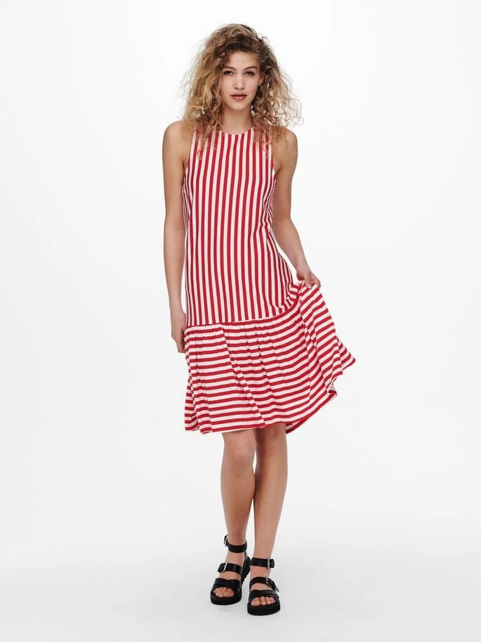 Сукня ONLFIONA LIFE S/L DRESS JRS 15230776 Cloud Dancer-HIGH RISK RED ONLY L Червоний — фото 4