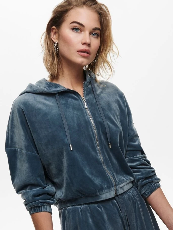 Худі ONLLAYA L/S ZIP HOOD 15231363 Blue Mirage ONLY L Синій — фото 3