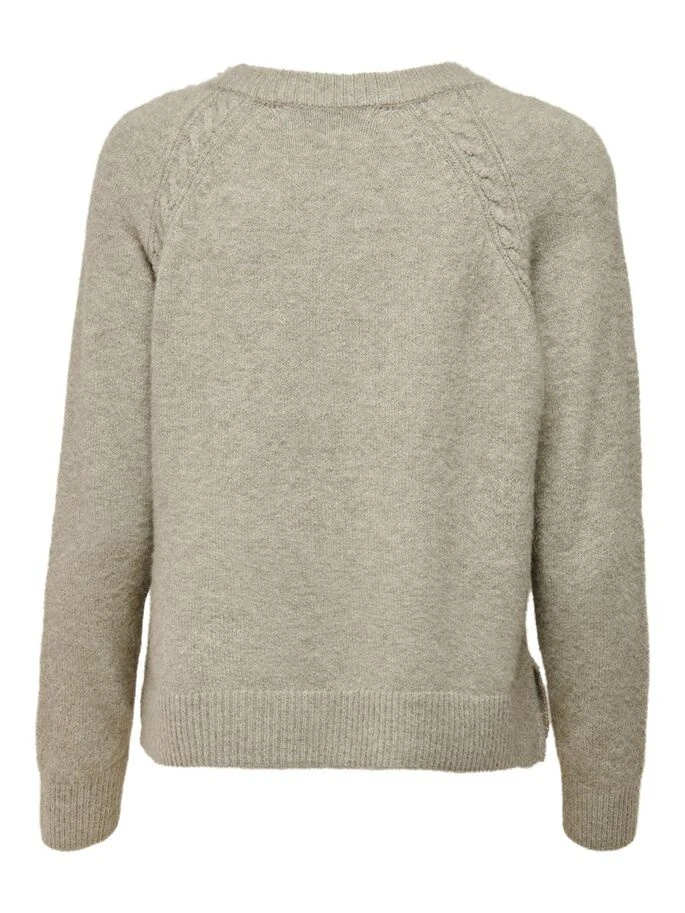Пуловер ONLGABI LIFE L/S O-NECK PULLOVER CC KNT 15231424-Kalamata-Detail:W. MELANGE ONLY M Сірий — фото 7