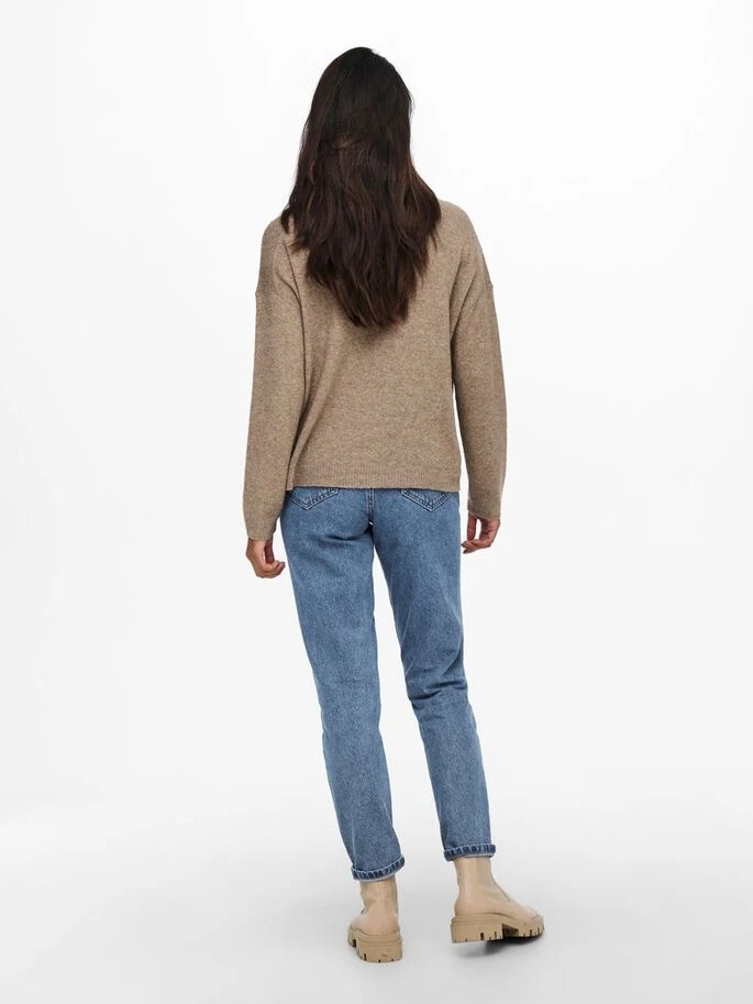 Пуловер ONLFIE LIFE L/S PULLOVER CC KNT 15232538-Camel ONLY L Бежевий — фото 4