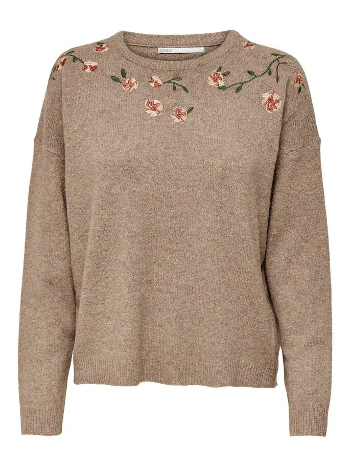 Пуловер ONLFIE LIFE L/S PULLOVER CC KNT 15232538-Camel ONLY L Бежевий — фото 6