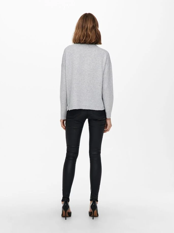 Пуловер ONLFIE LIFE L/S PULLOVER CC KNT 15232538-Light Grey Melange ONLY L Сірий — фото 4