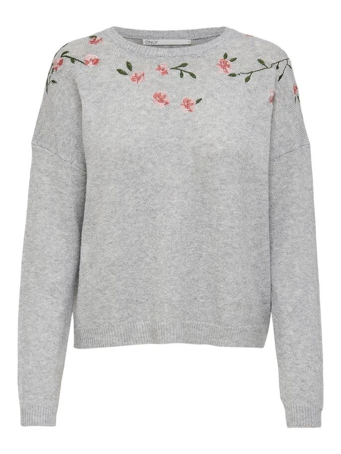 Пуловер ONLFIE LIFE L/S PULLOVER CC KNT 15232538-Light Grey Melange ONLY L Сірий — фото 6