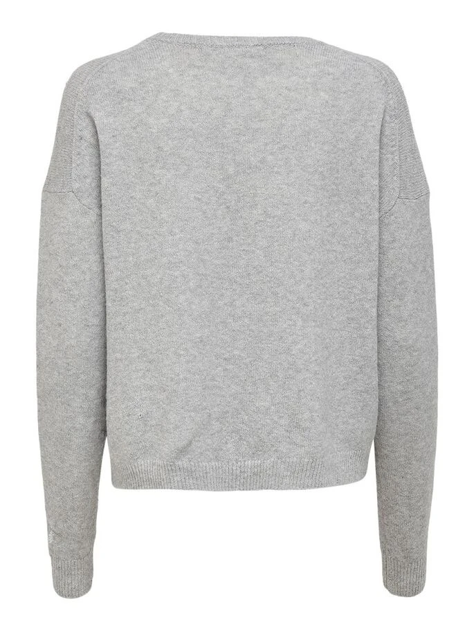 Пуловер ONLFIE LIFE L/S PULLOVER CC KNT 15232538-Light Grey Melange ONLY L Сірий — фото 7