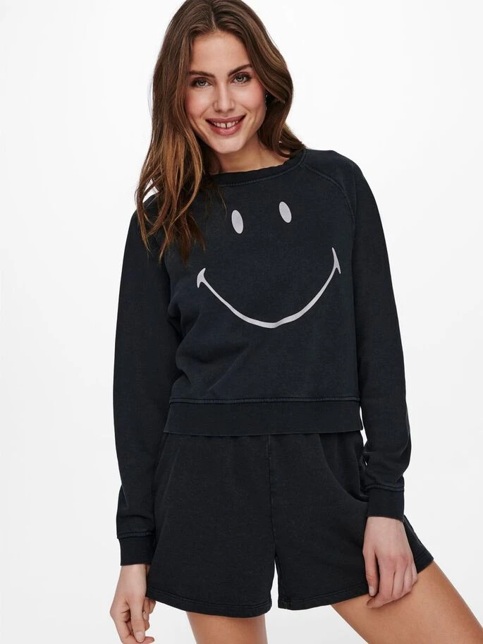 Толстовка ONLSMILEY LIFE L/S SWT 15232823 Black-SMILEY ONLY M Чорний — фото 5