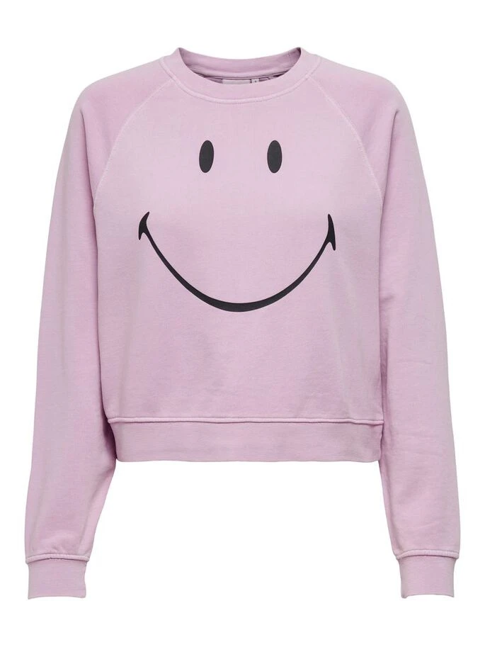 Толстовка ONLSMILEY LIFE L/S SWT 15232823 Orchid Bloom-SMILEY ONLY L Бузковий — фото 5
