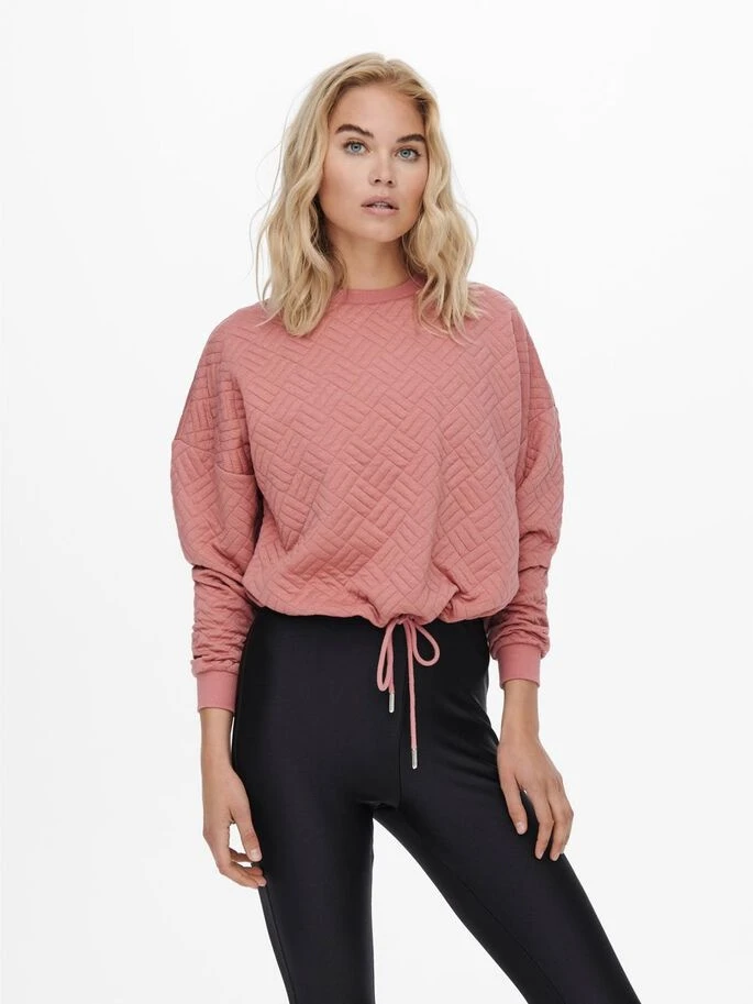 Толстовка ONLSQUARE L/S STRING O-NECK CC SWT 15234269-Ash Rose ONLY L Розовий — фото 3