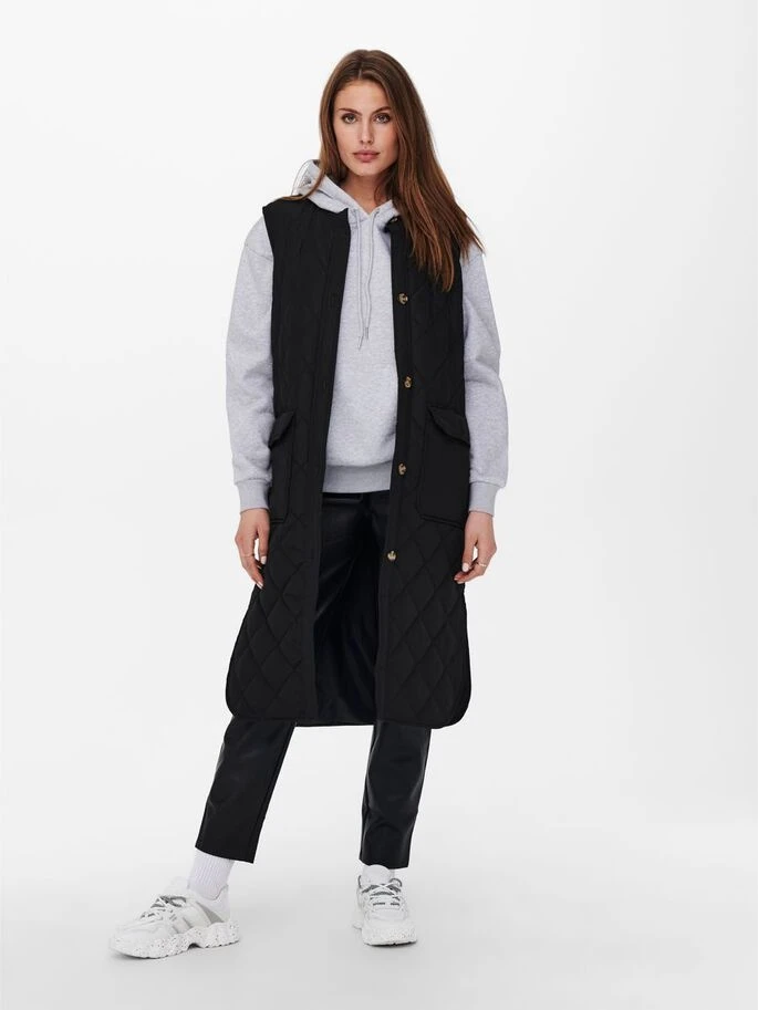 Довгий жилет ONLNAYRA S/L LONG QUILT VEST CC PNT 15234787-Black ONLY S Чорний — фото 3