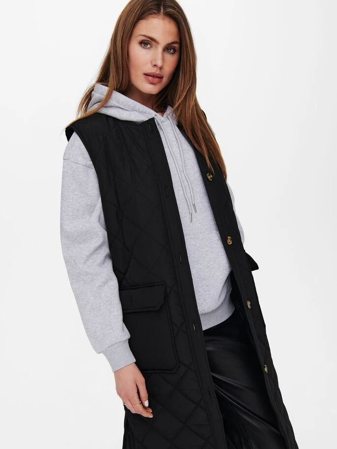 Довгий жилет ONLNAYRA S/L LONG QUILT VEST CC PNT 15234787-Black ONLY S Чорний — фото 5