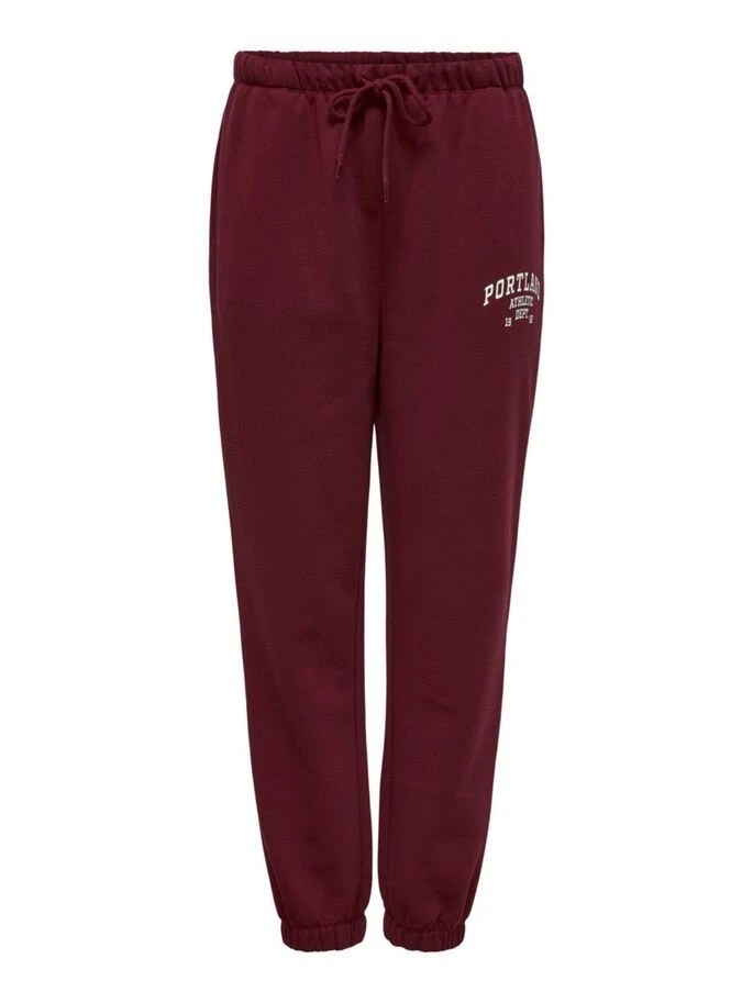Штани ONLCOLLEGE LIFE PANTS SWT 15235557-Cabernet-Print: PORTLAND ONLY M Бордовий — фото 6