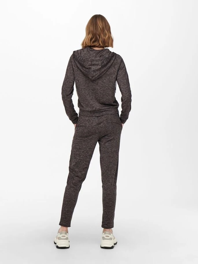 Толстовка ONPNASHA LS HOOD ZIP BRUSH SWEAT 15236667-Sparrow-Detail:w. Melange Only Play XS Темно-коричневий — фото 4