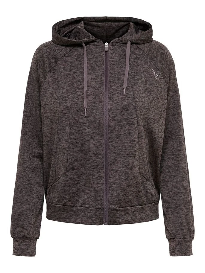 Толстовка ONPNASHA LS HOOD ZIP BRUSH SWEAT 15236667-Sparrow-Detail:w. Melange Only Play XS Темно-коричневий — фото 6