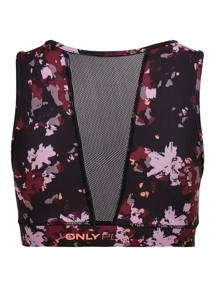 Бра ONPNAMO AOP SPORTS BRA 15236714-Black-AOP:w. Smoky Grape & Zinfandel AOP Only Play XS Чорний — фото 4