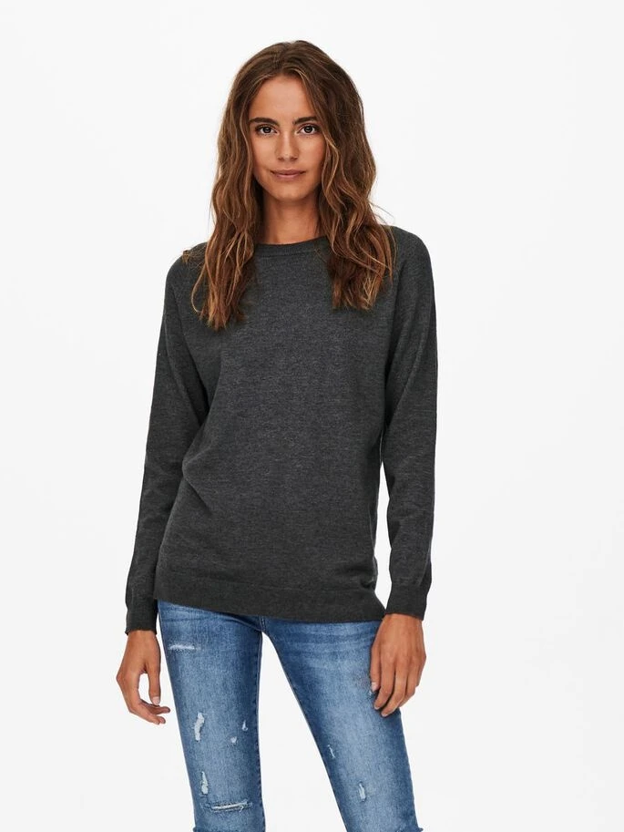 Пуловер ONLYOUNGER L/S PULLOVER KNT 15238340-Dark Grey Melange ONLY M Темно-сірий — фото 3