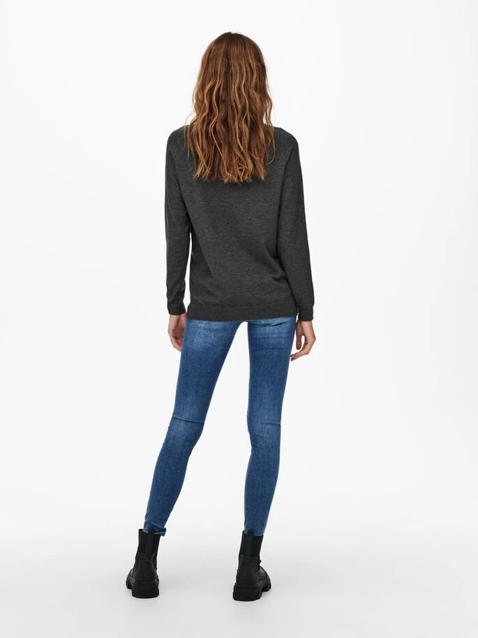 Пуловер ONLYOUNGER L/S PULLOVER KNT 15238340-Dark Grey Melange ONLY M Темно-сірий — фото 4