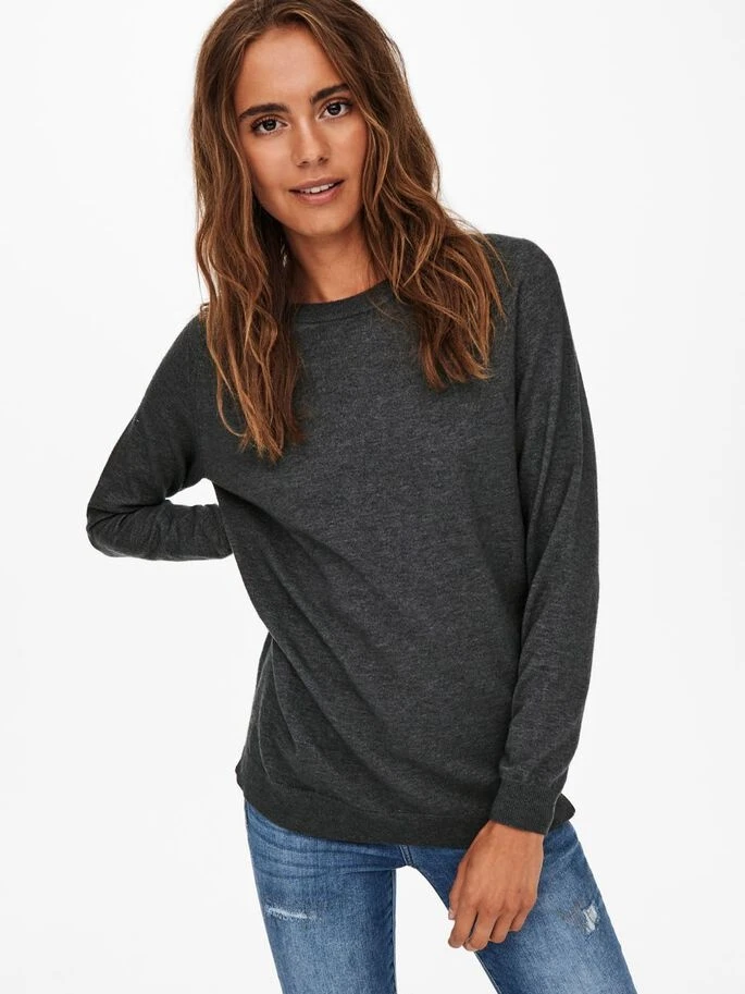 Пуловер ONLYOUNGER L/S PULLOVER KNT 15238340-Dark Grey Melange ONLY M Темно-сірий — фото 5