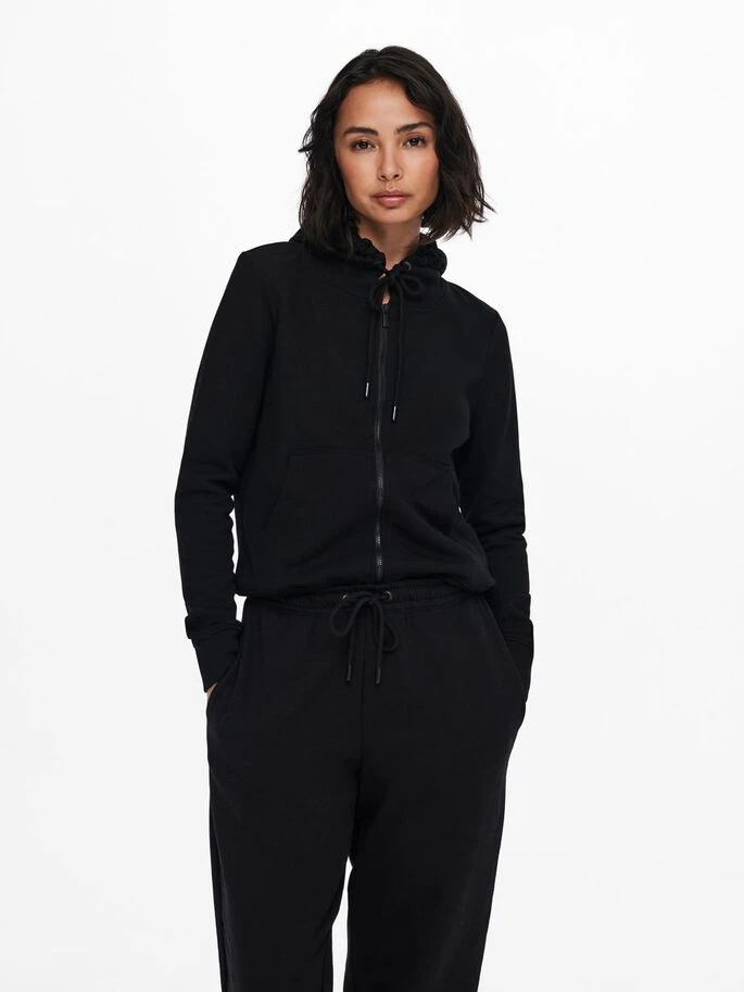 Толстовка ONLFEEL LIFE L/S ZIP HOOD SWT 15240765-Black ONLY L Чорний — фото 5