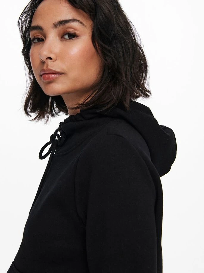 Толстовка ONLFEEL LIFE L/S ZIP HOOD SWT 15240765-Black ONLY L Чорний — фото 7